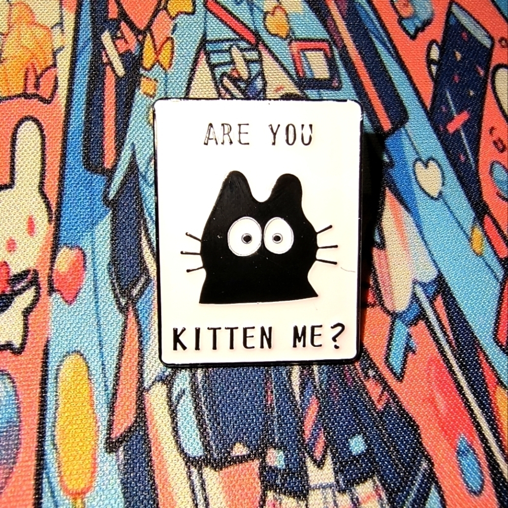 Women’s Accessories Funny Cute  Black Cat Enamel Brooch Pin - Are You Kitten Me?